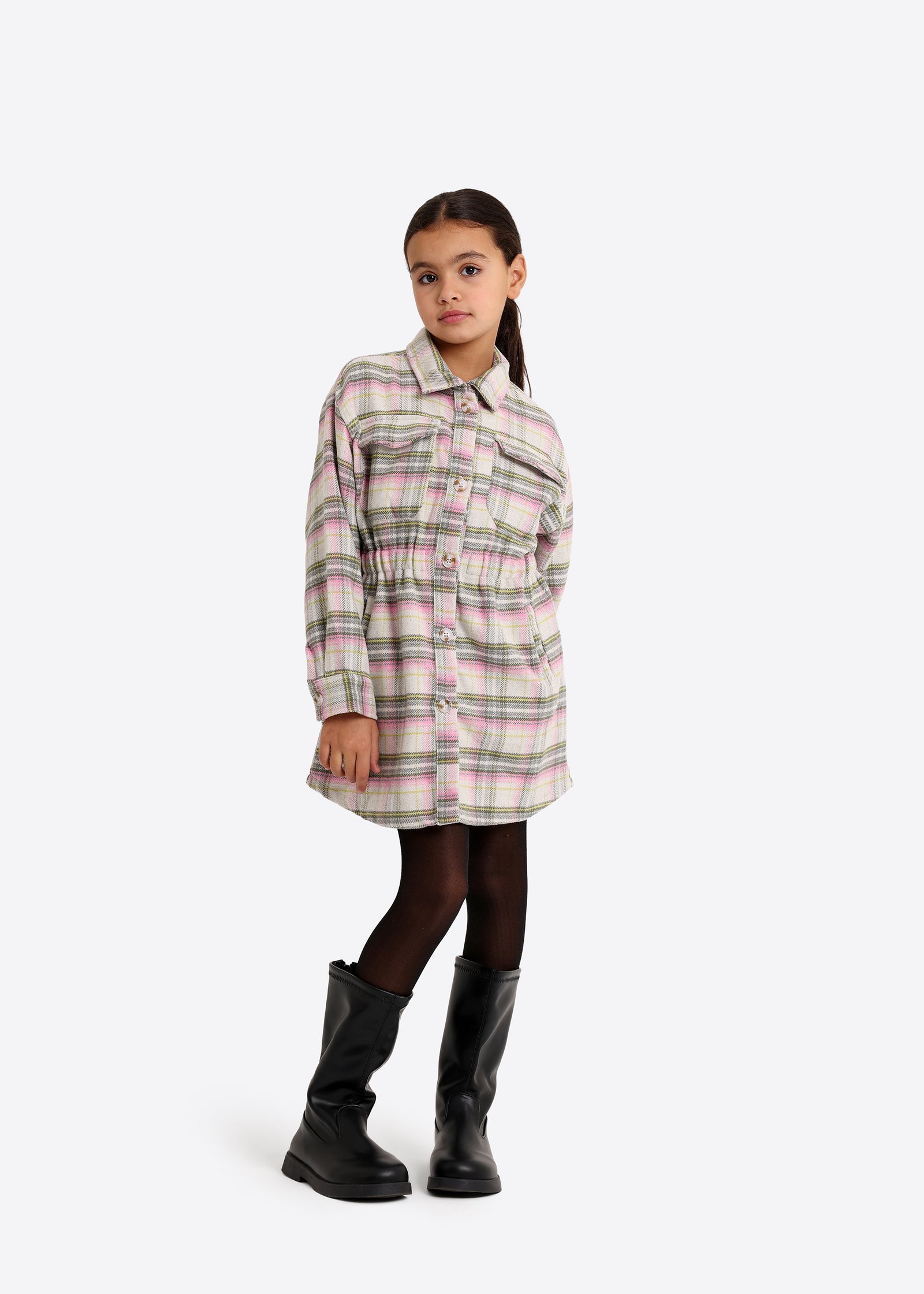 Kariertes Hemdblusenkleid