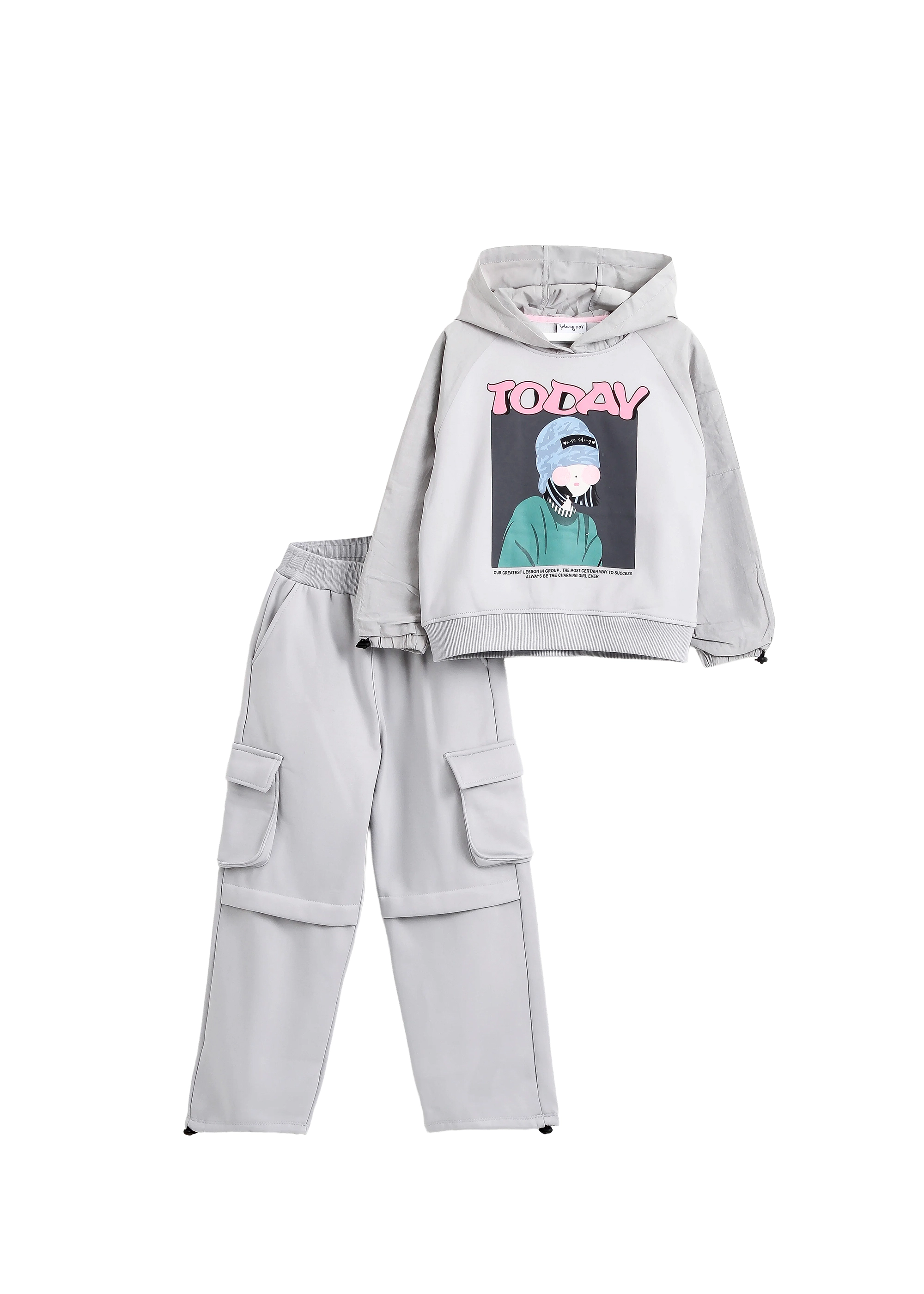 Hooded Zweiteiler (Hoodie & Wide-Leg-Hose)