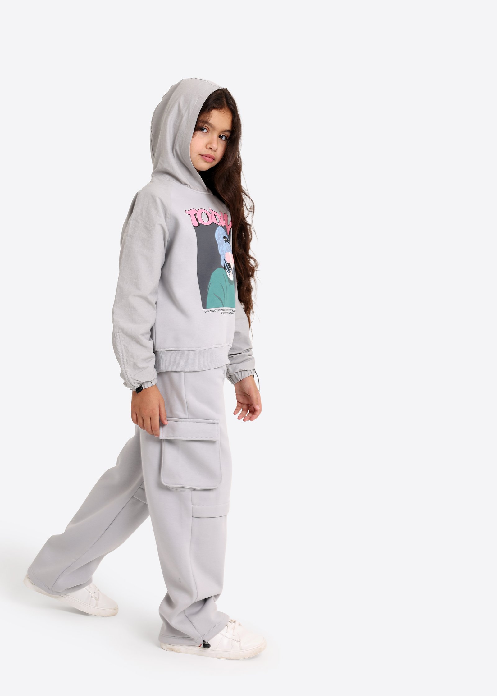 Hooded Zweiteiler (Hoodie & Wide-Leg-Hose)