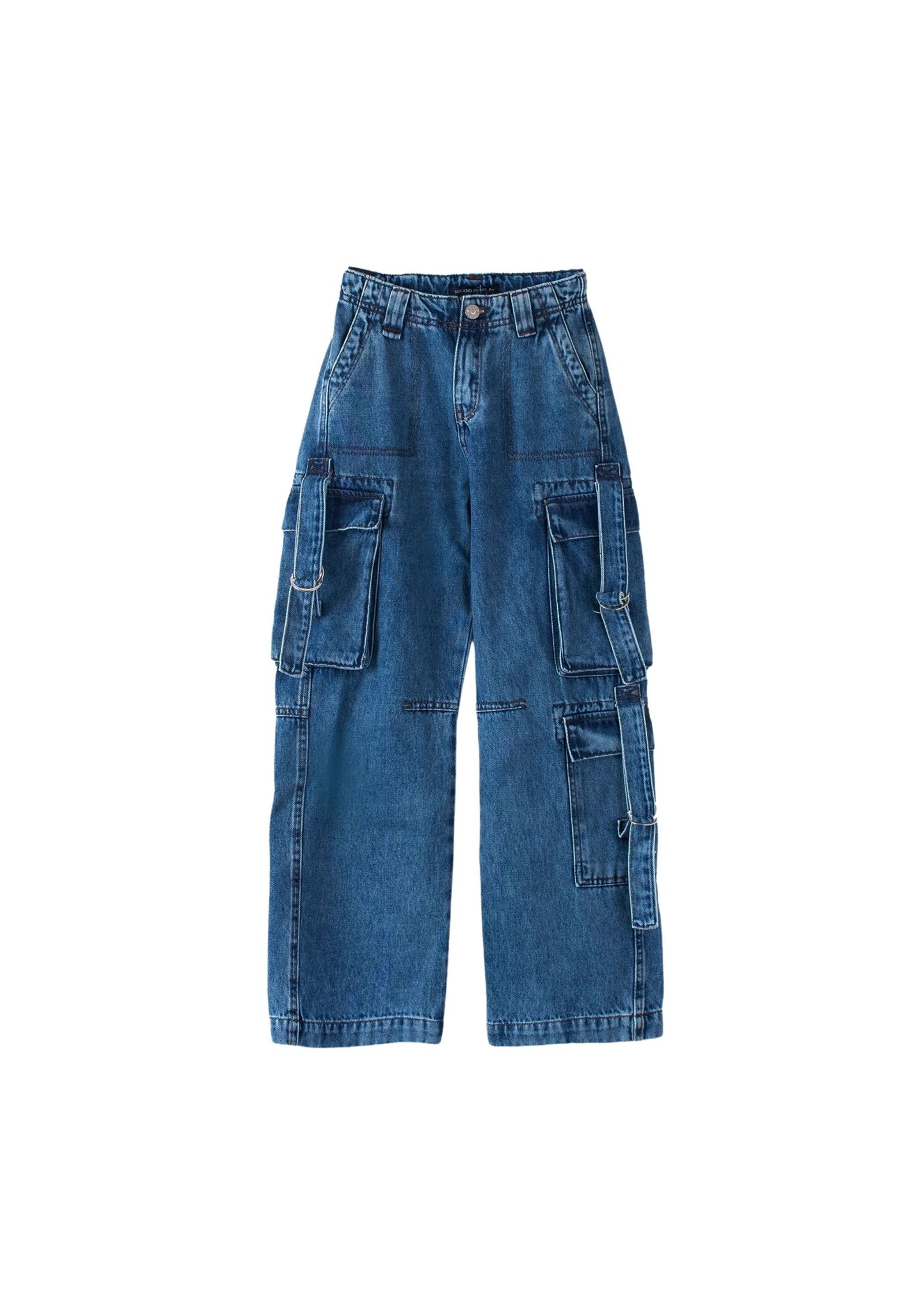 Multicargo-Jeans für Kinder mit breitem Bein