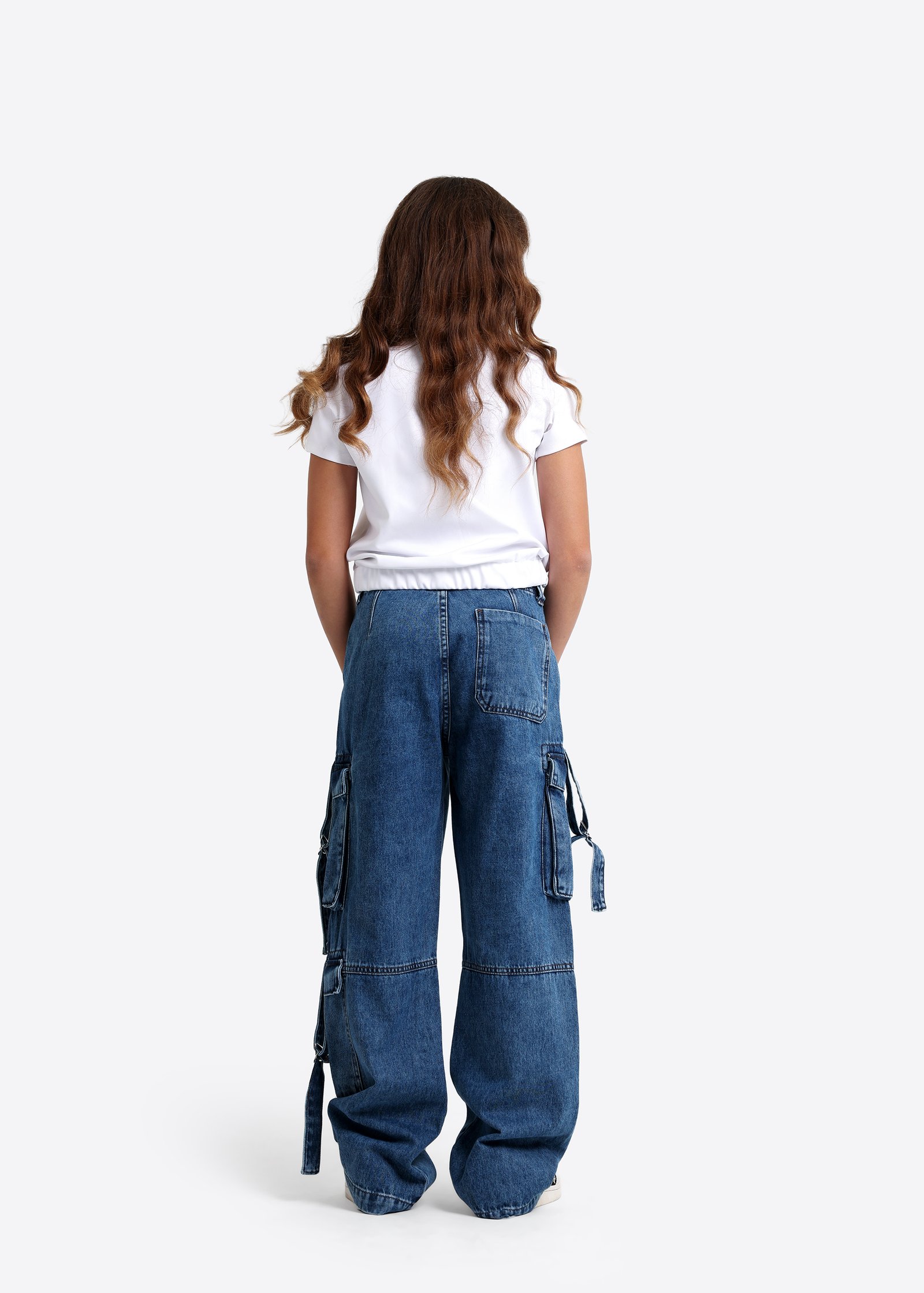 Multicargo-Jeans für Kinder mit breitem Bein