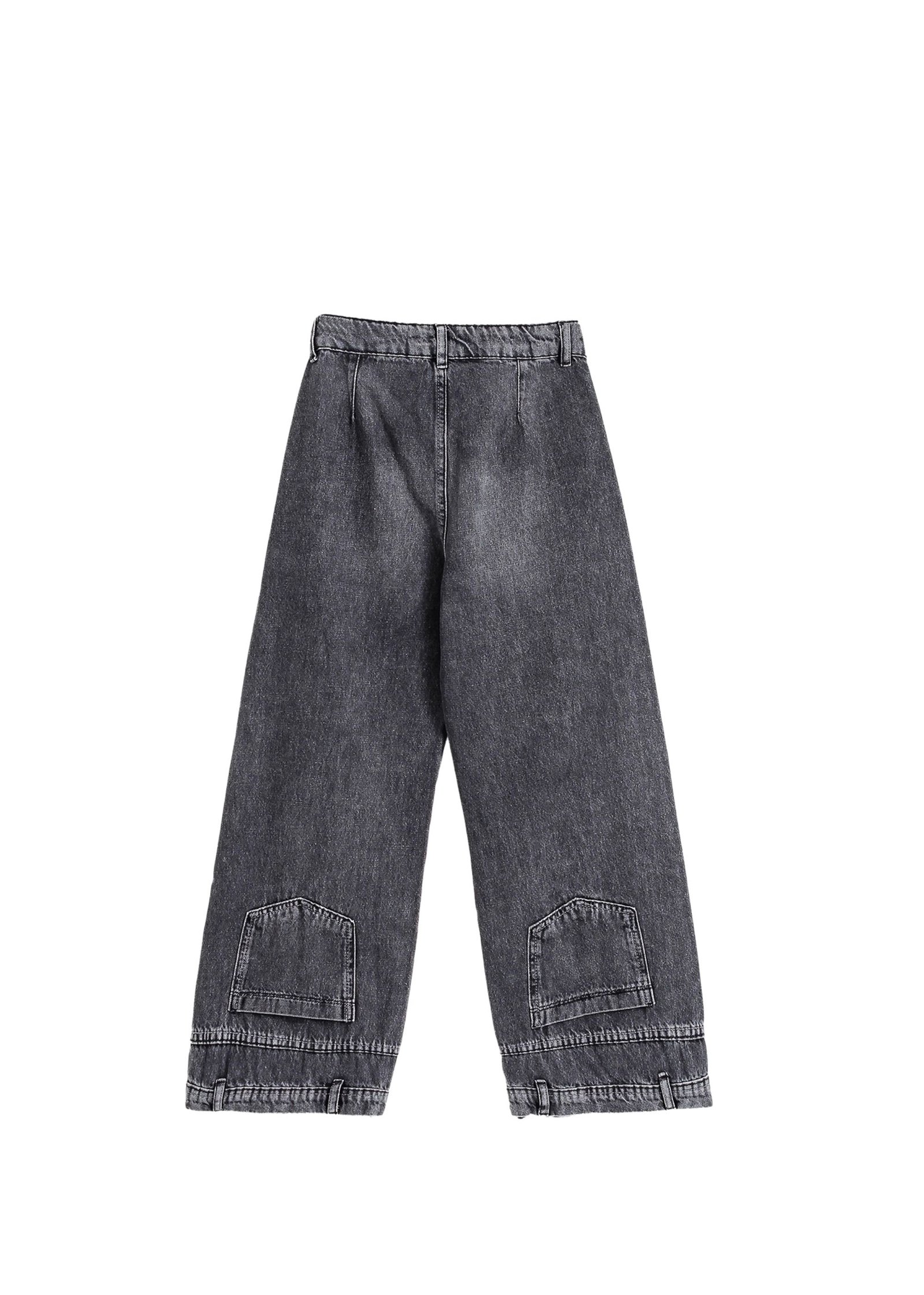 Denim-Hose mit weitem Bein