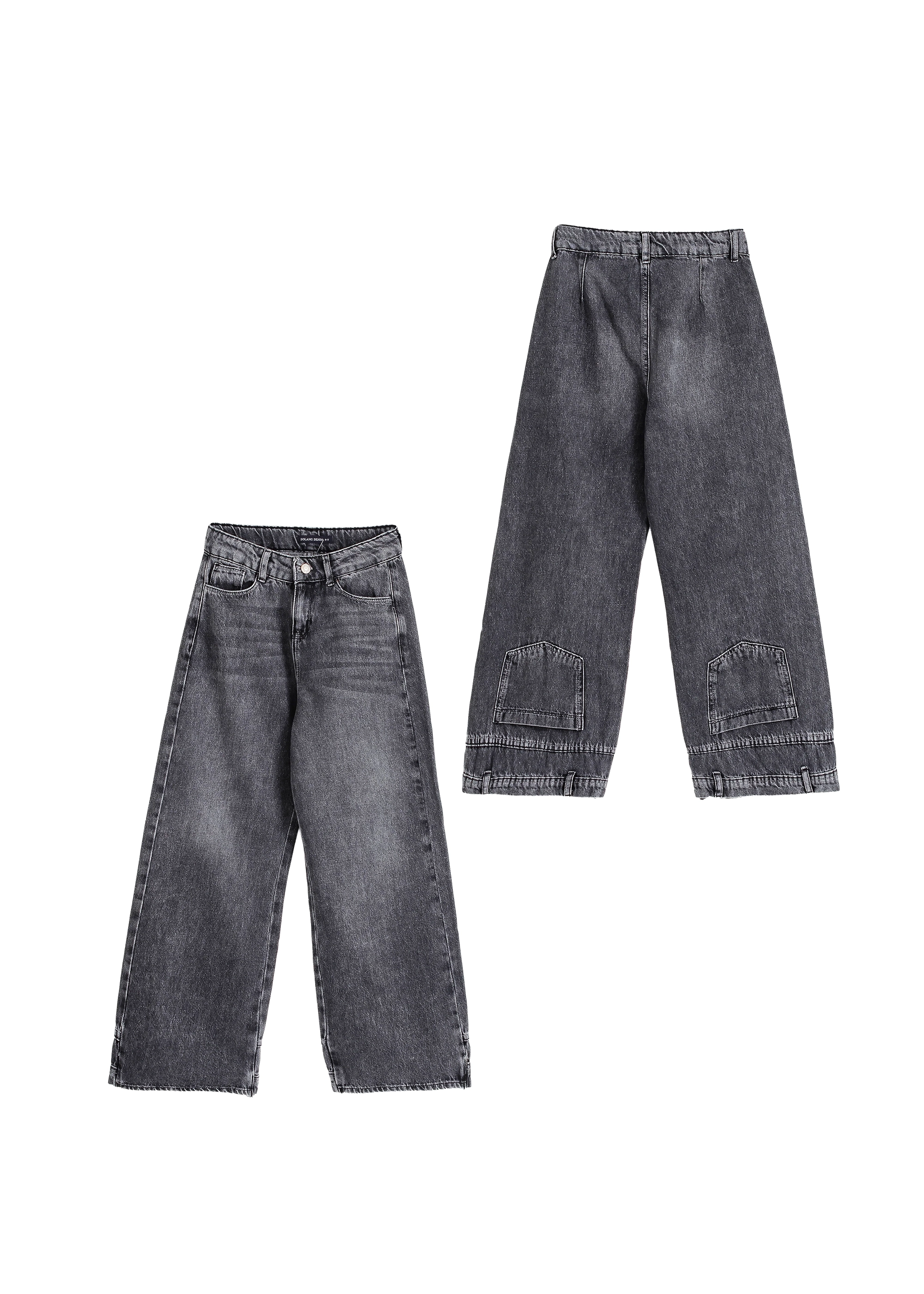 Denim-Hose mit weitem Bein