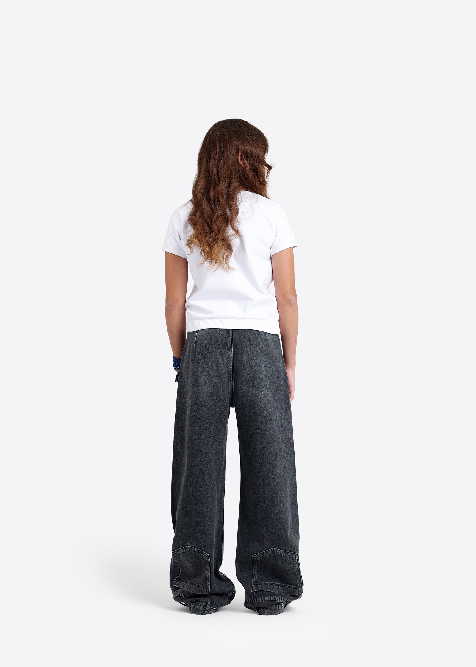 Denim-Hose mit weitem Bein