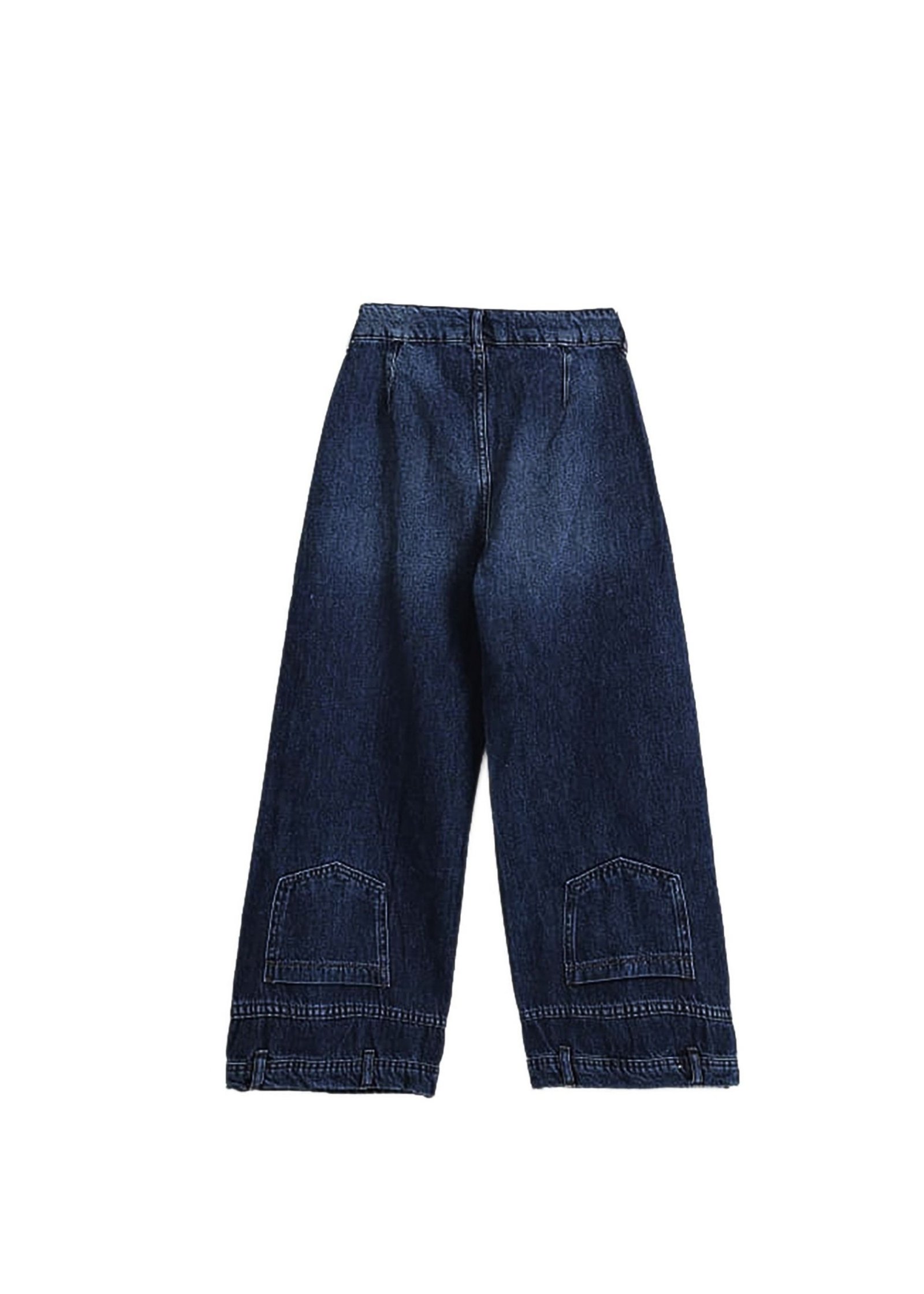 Patch-Cargo-Jeans mit weitem Bein