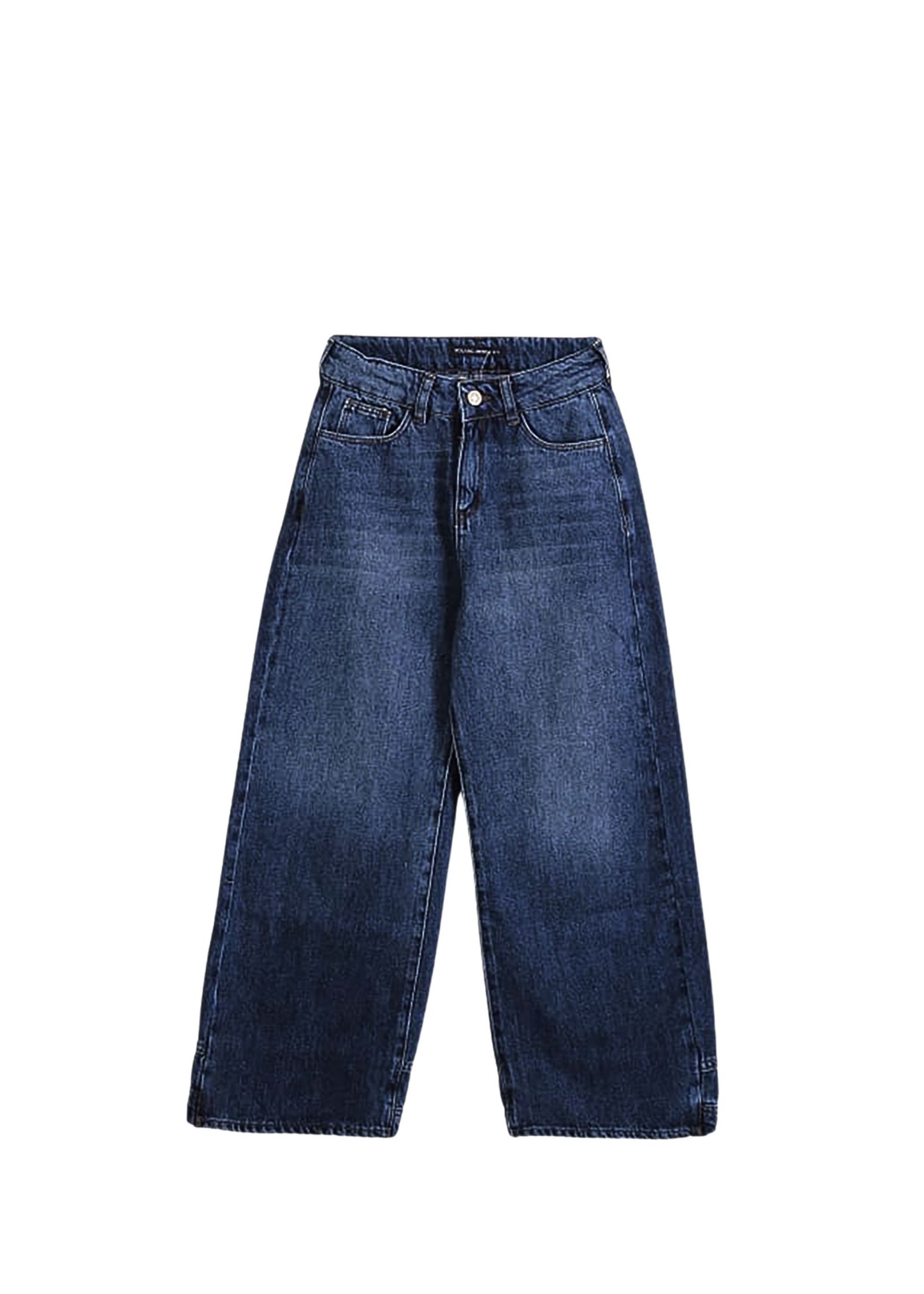 Patch-Cargo-Jeans mit weitem Bein