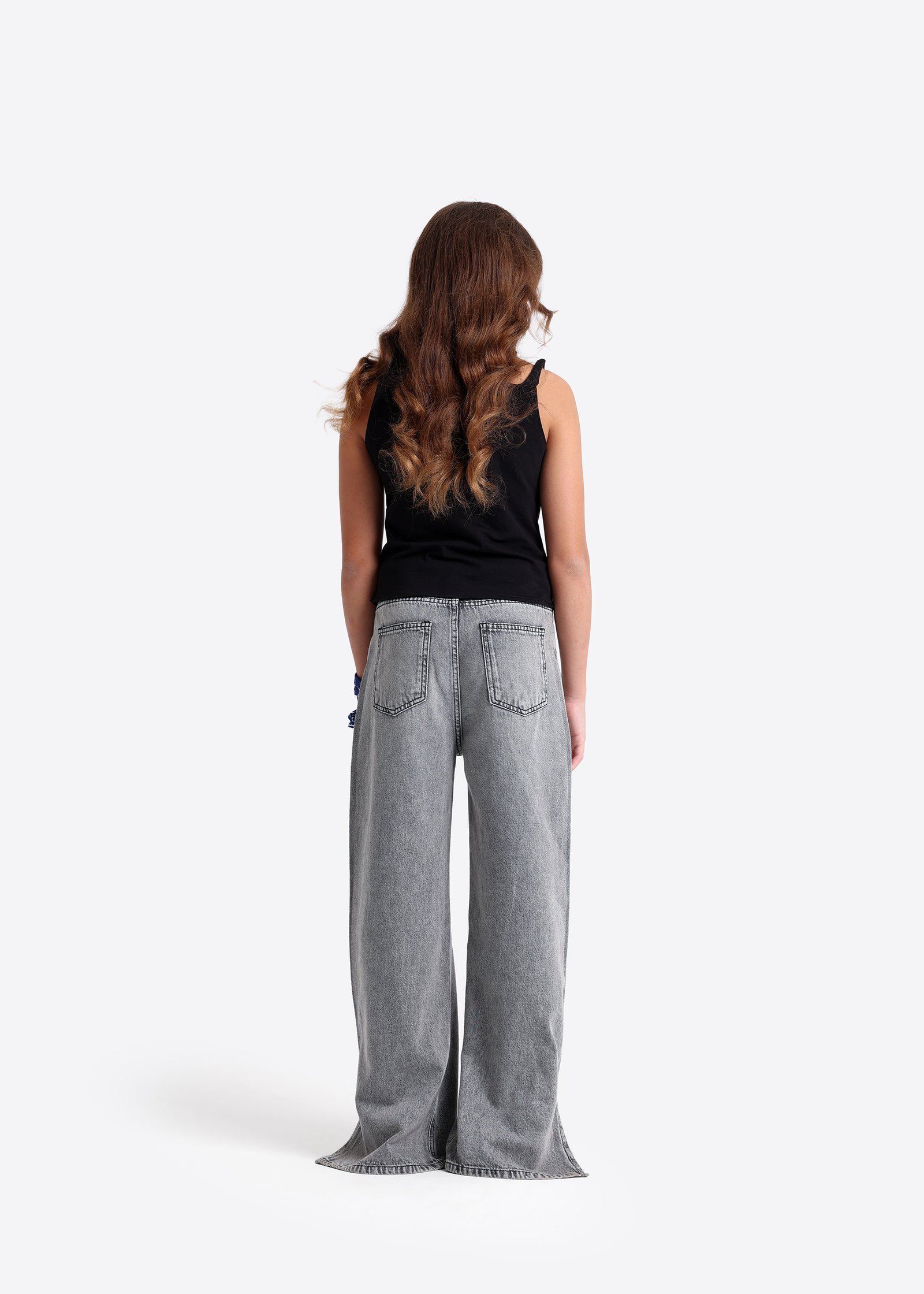 Denim-Hose mit weitem Bein