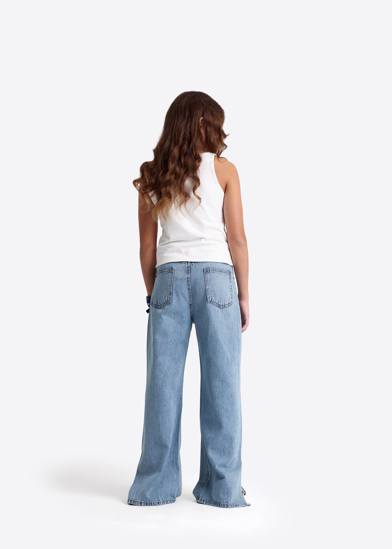 Denim-Hose mit weitem Bein