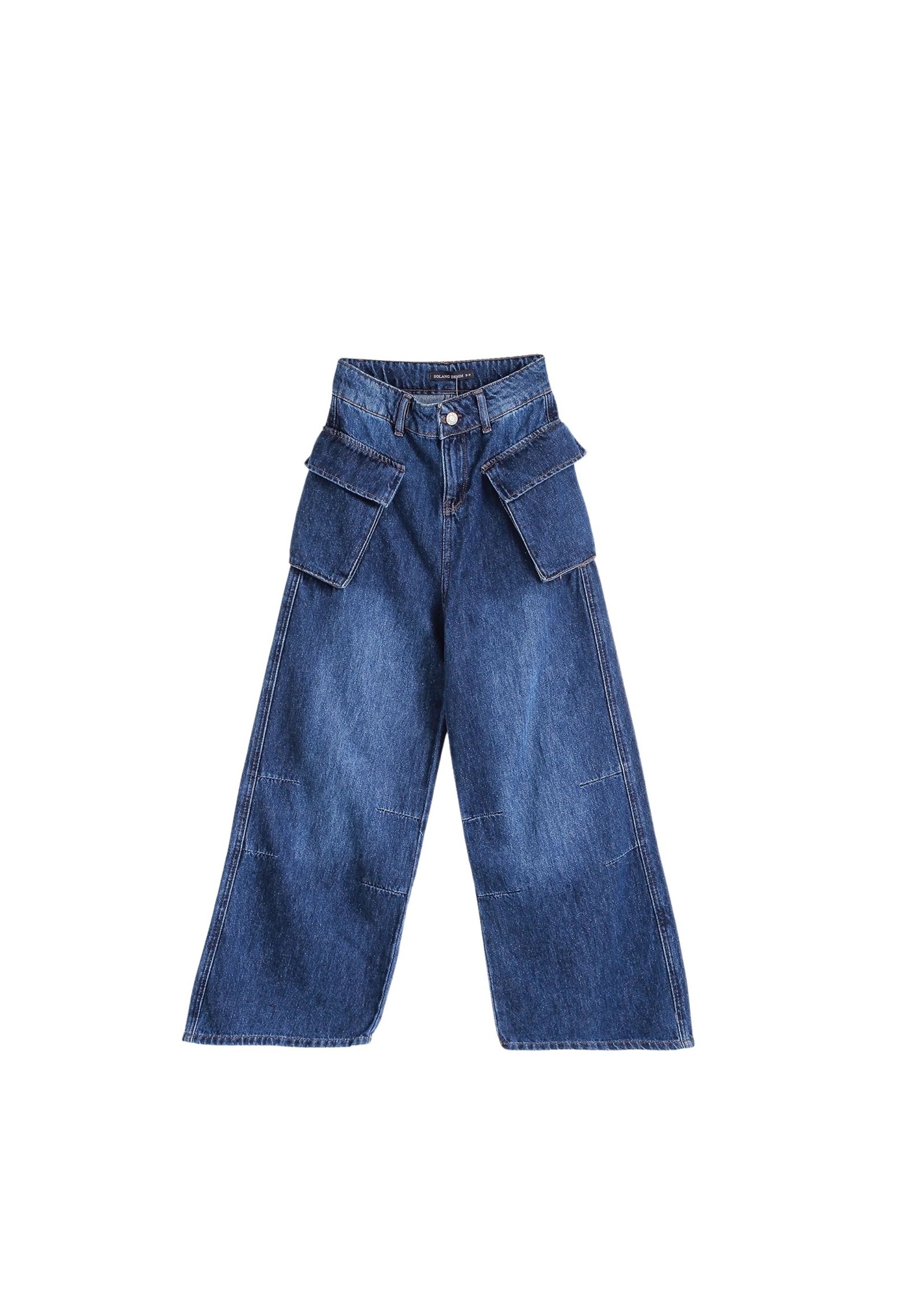 Cargo-Denim-Hose mit weitem Bein