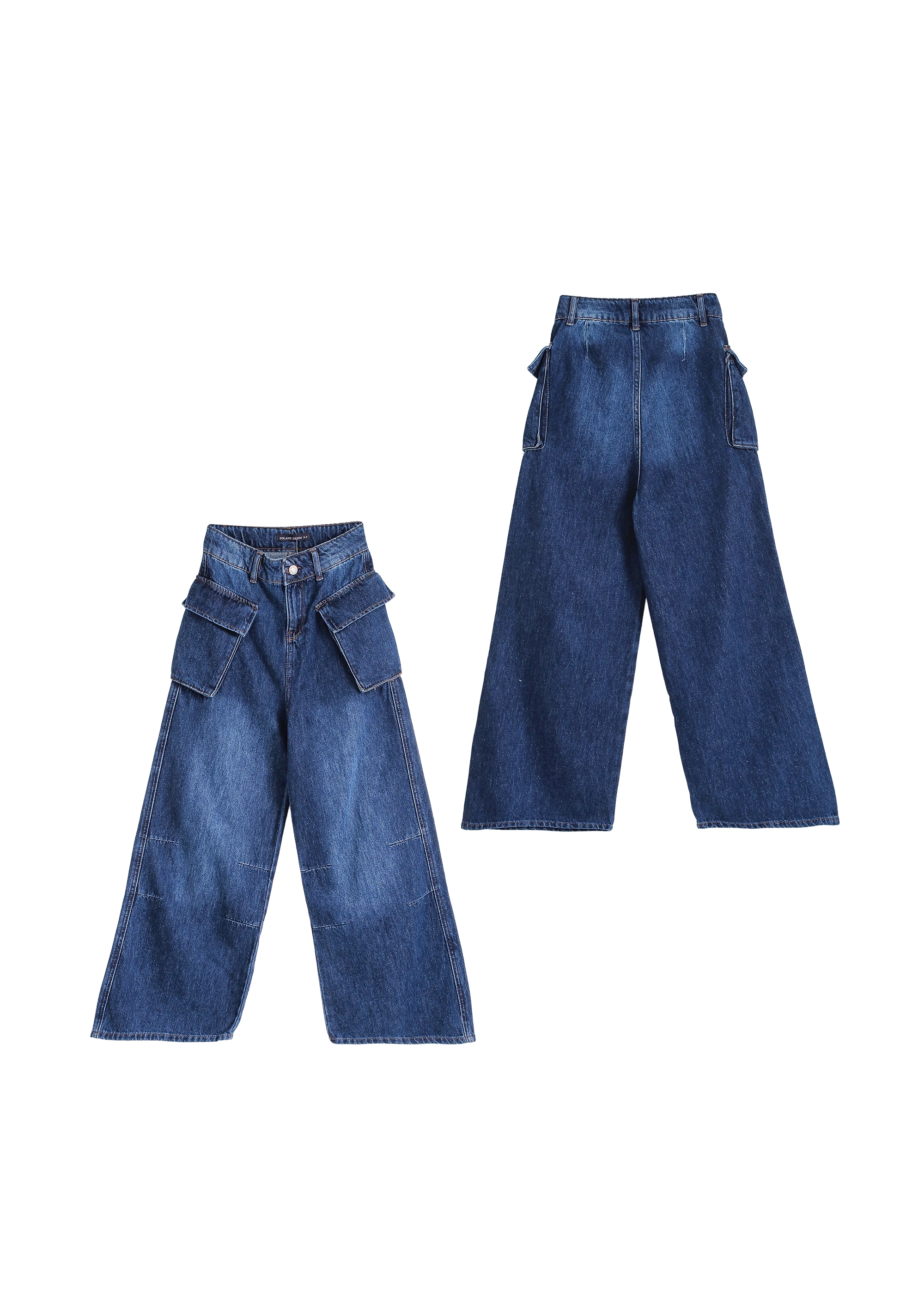 Cargo-Denim-Hose mit weitem Bein