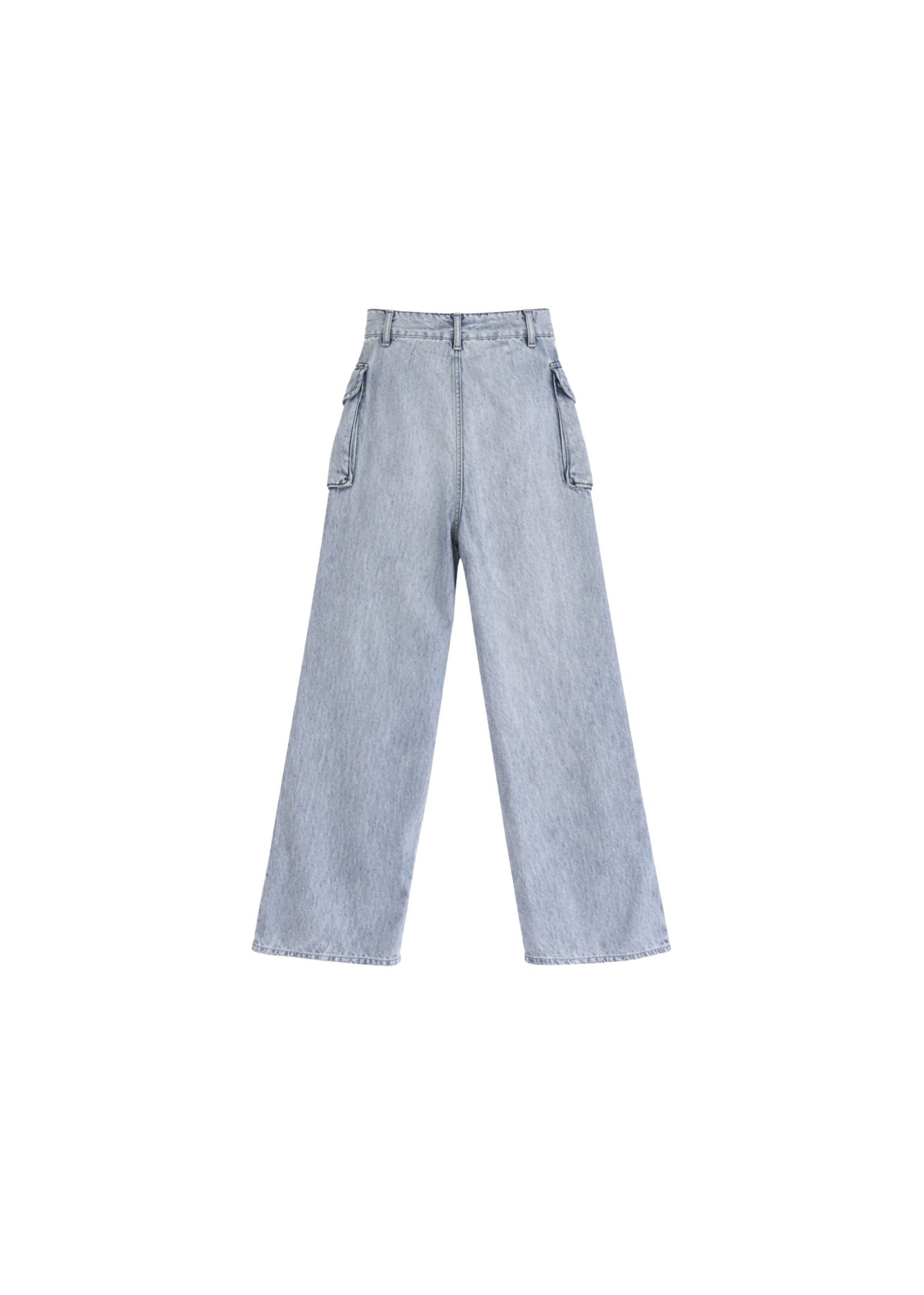 Cargo-Denim-Hose mit weitem Bein