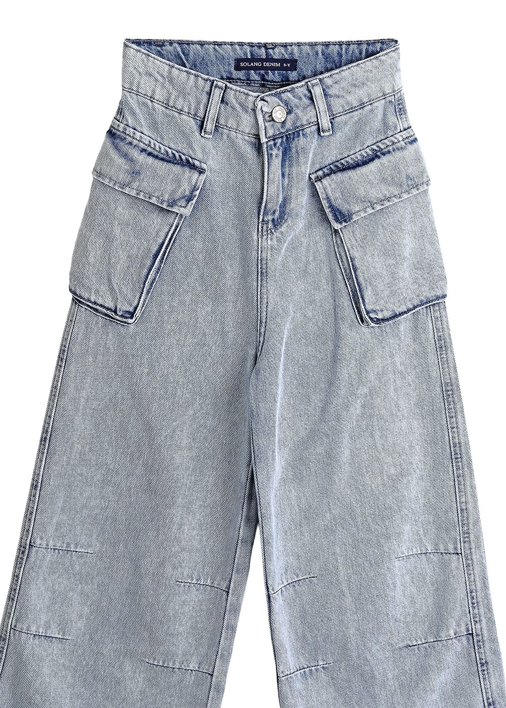 Cargo-Denim-Hose mit weitem Bein