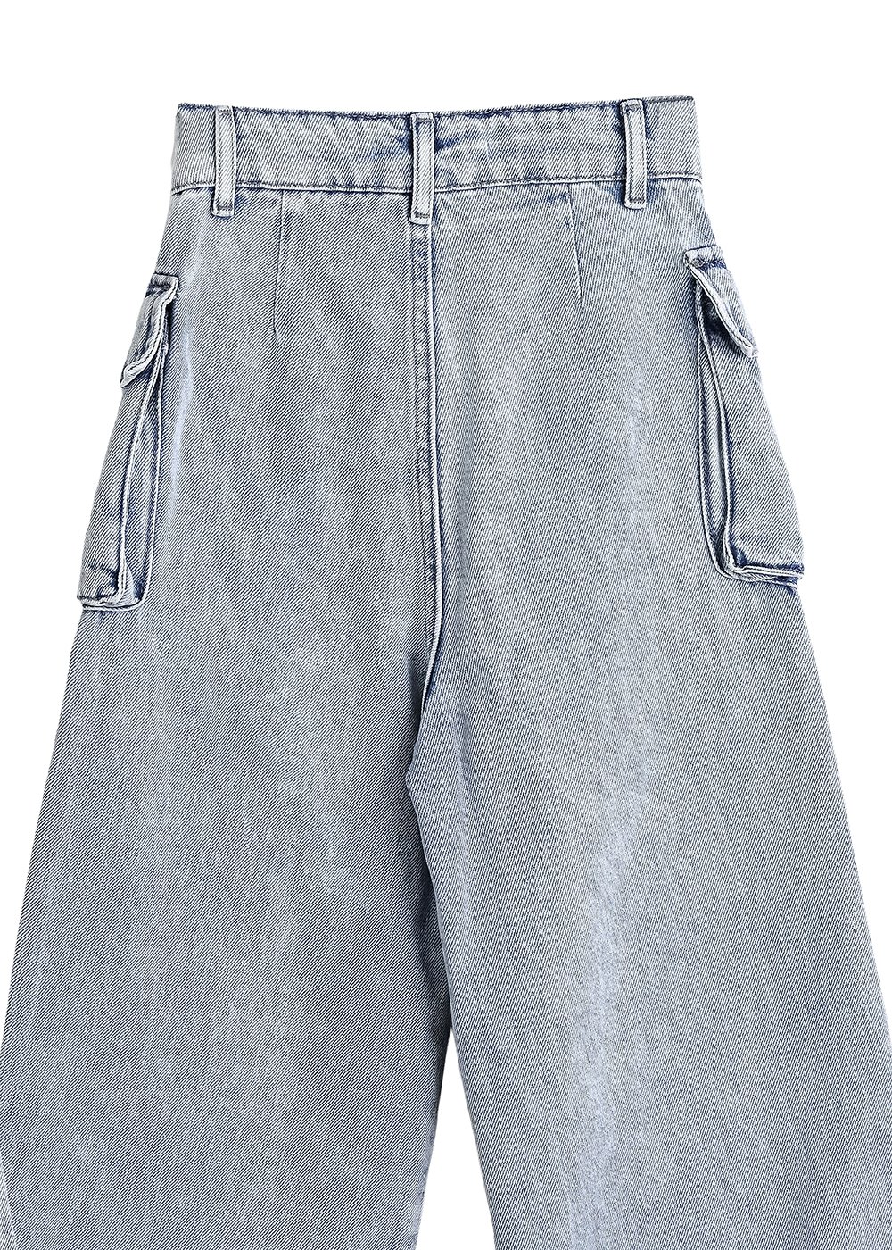 Cargo-Denim-Hose mit weitem Bein