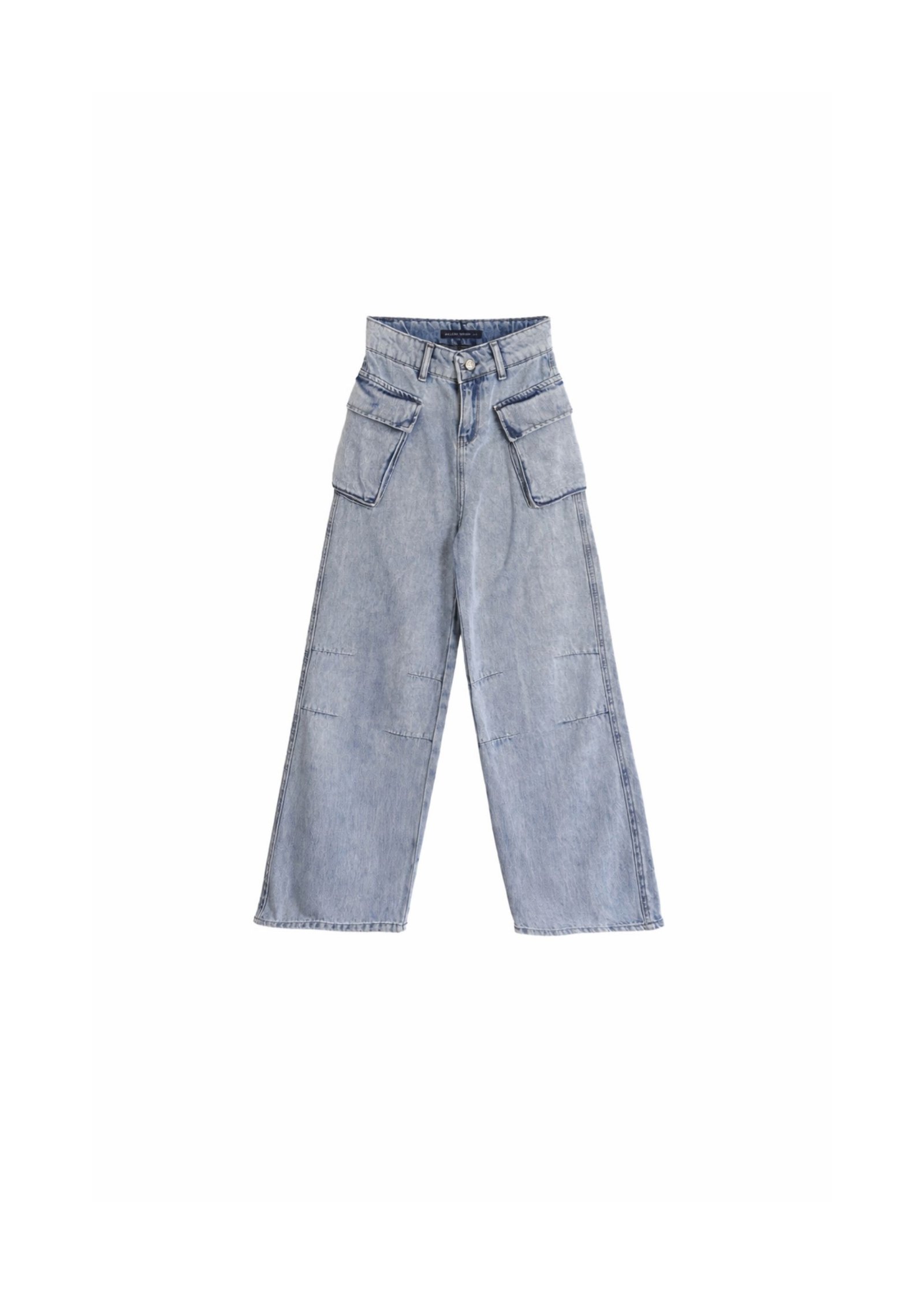 Cargo-Denim-Hose mit weitem Bein