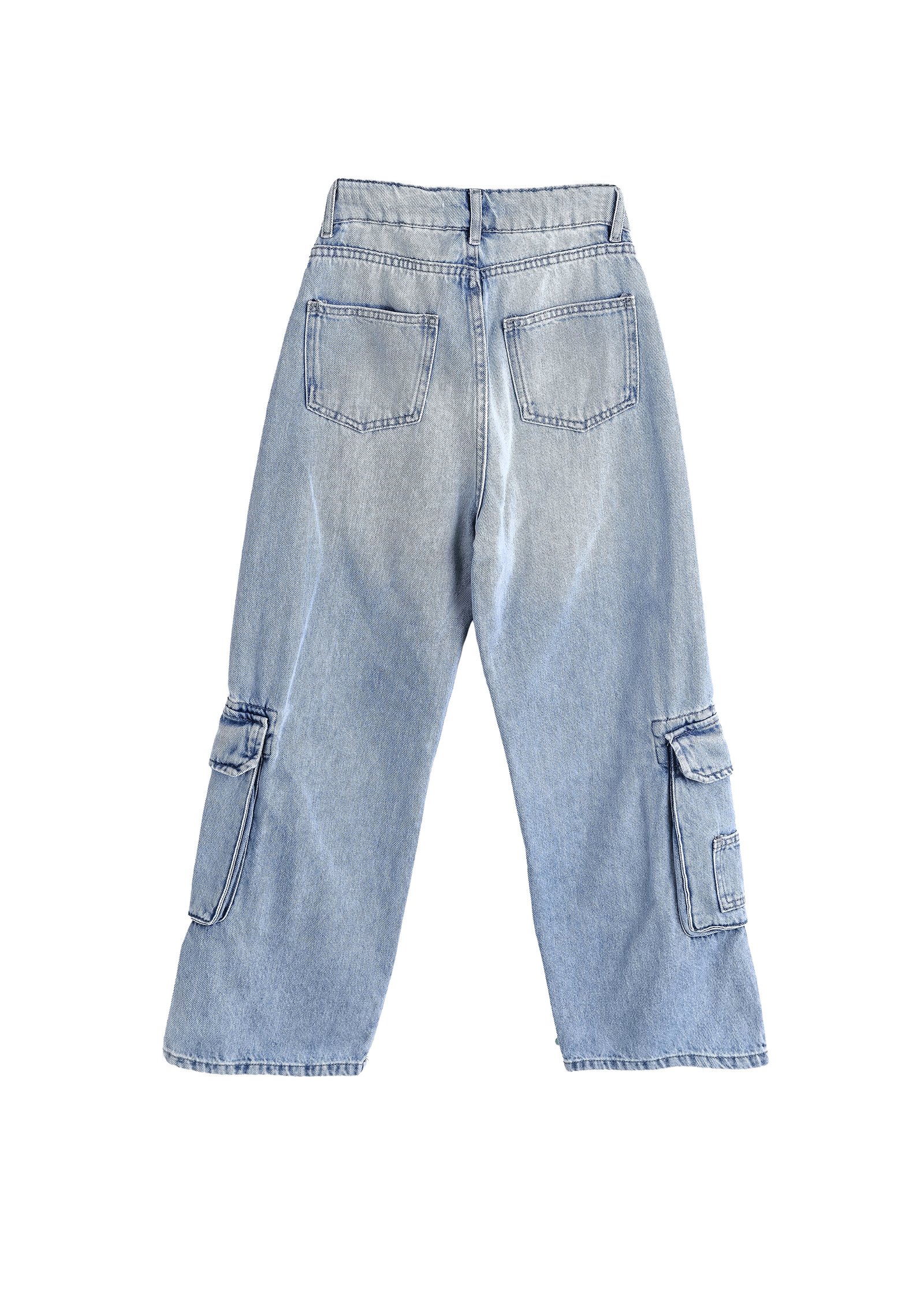 Cargo-Jeans für Kinder mit weitem Bein