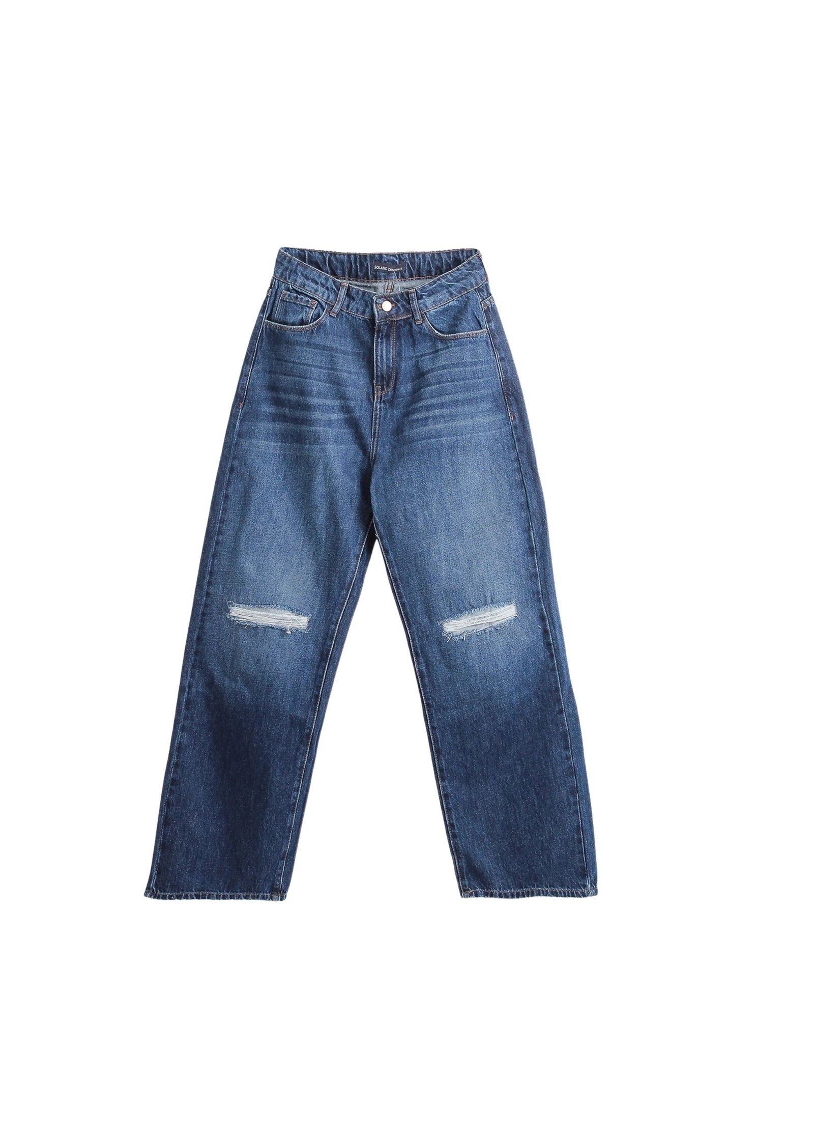 Denim-Hose mit weitem Bein