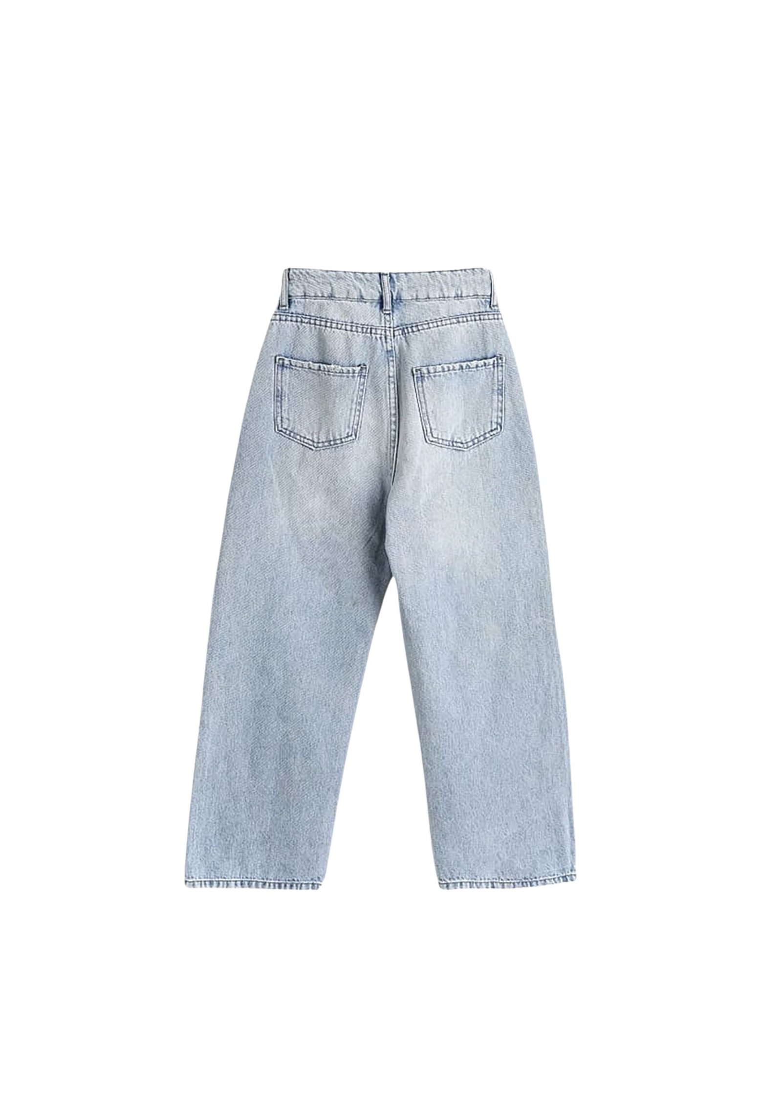 Denim-Hose mit weitem Bein