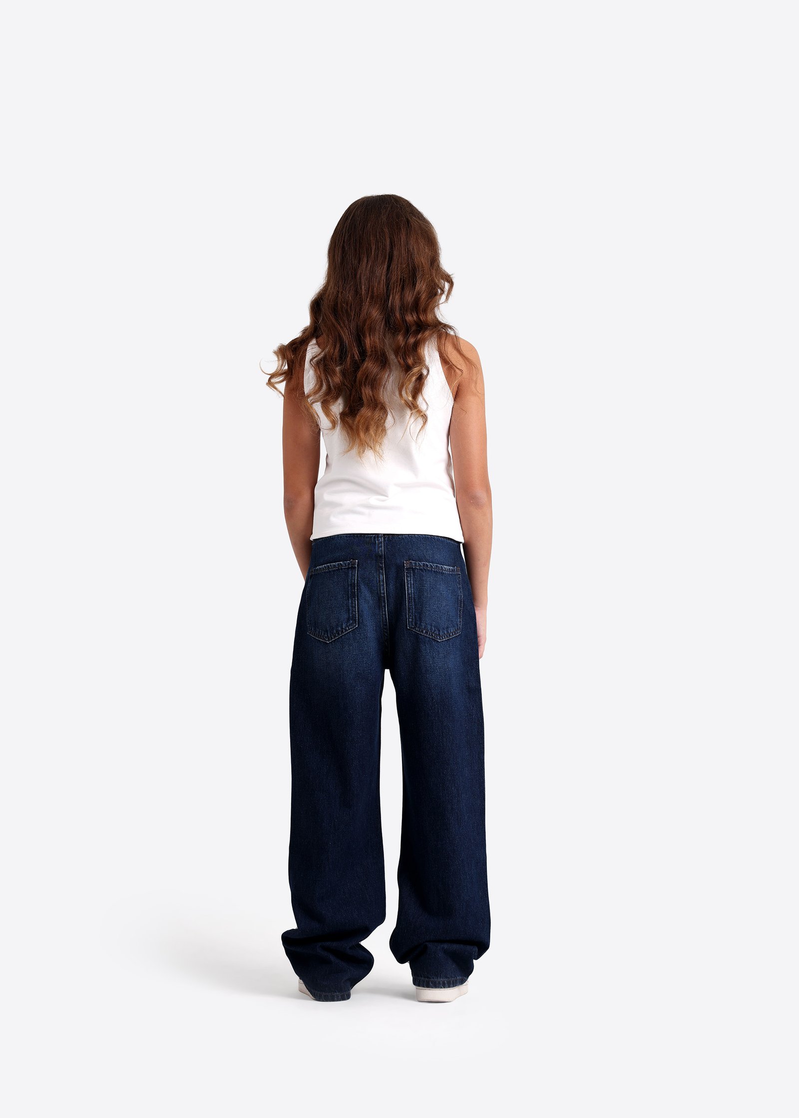 Denim-Hose mit weitem Bein