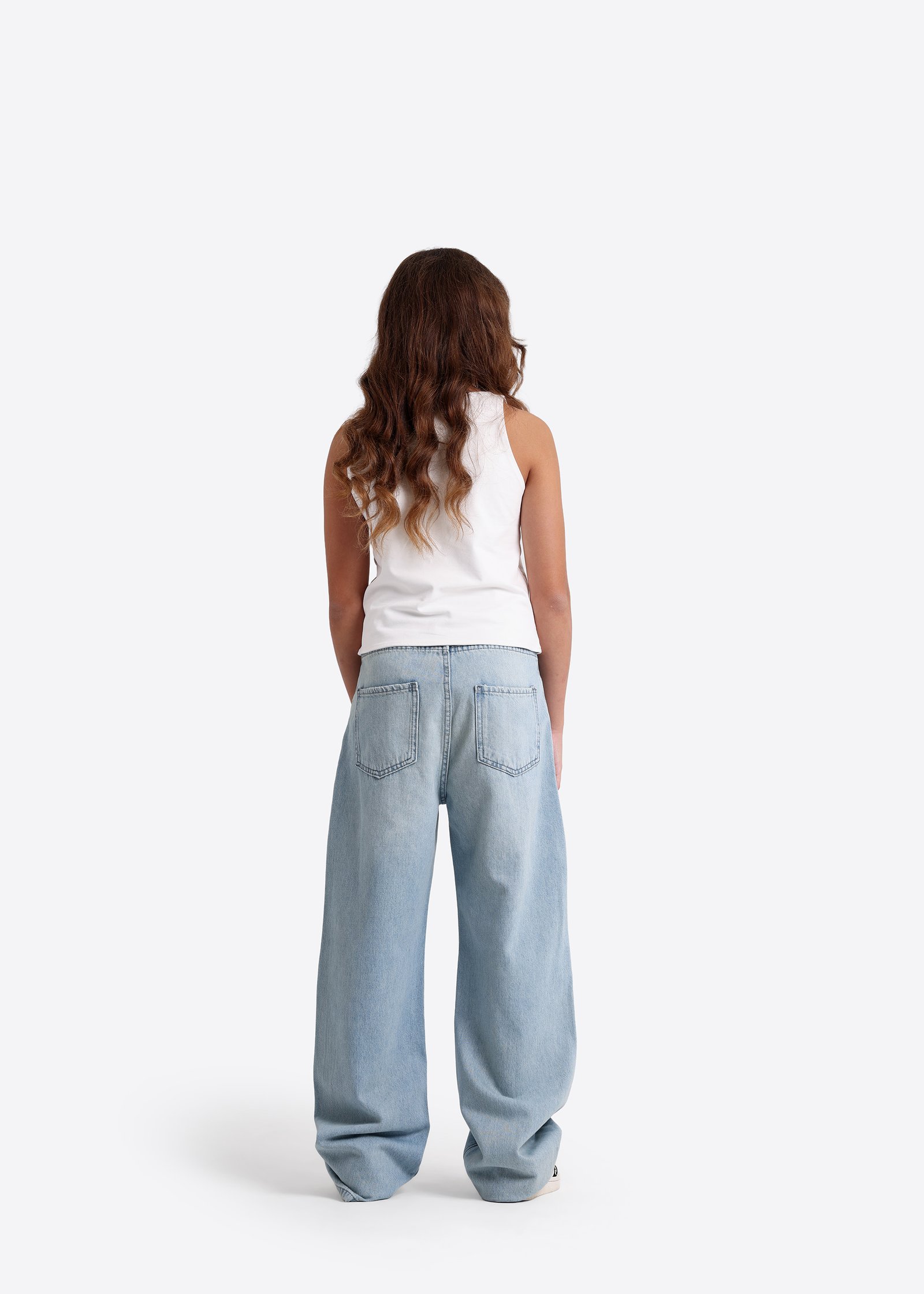 Denim-Hose mit weitem Bein