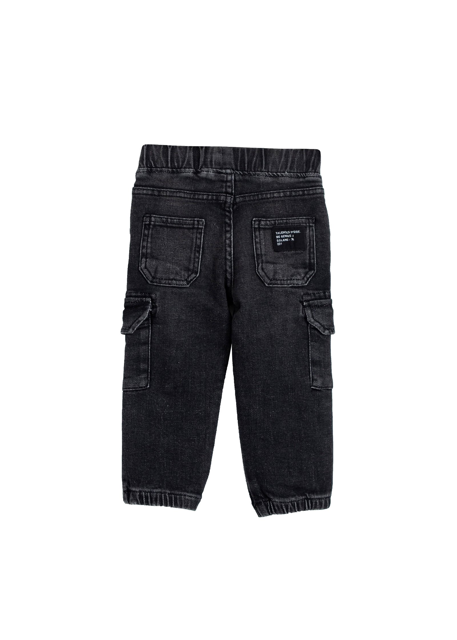 Denim cargo joggers