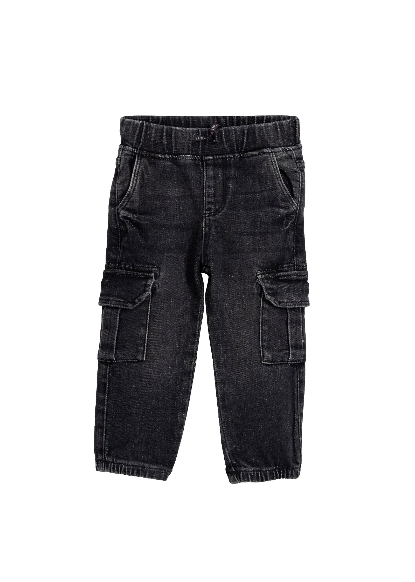Denim cargo joggers