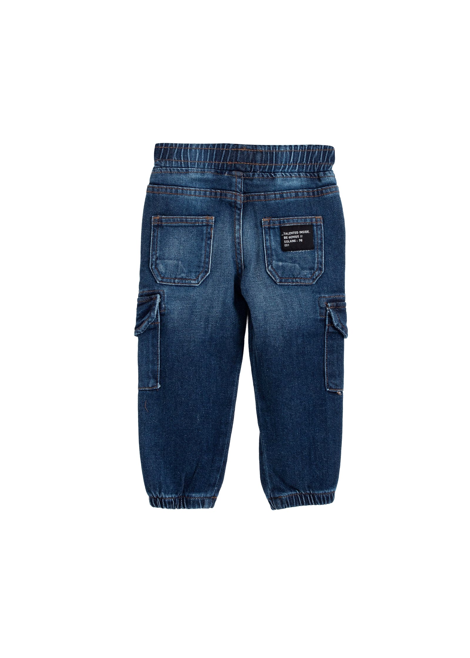 Denim cargo joggers