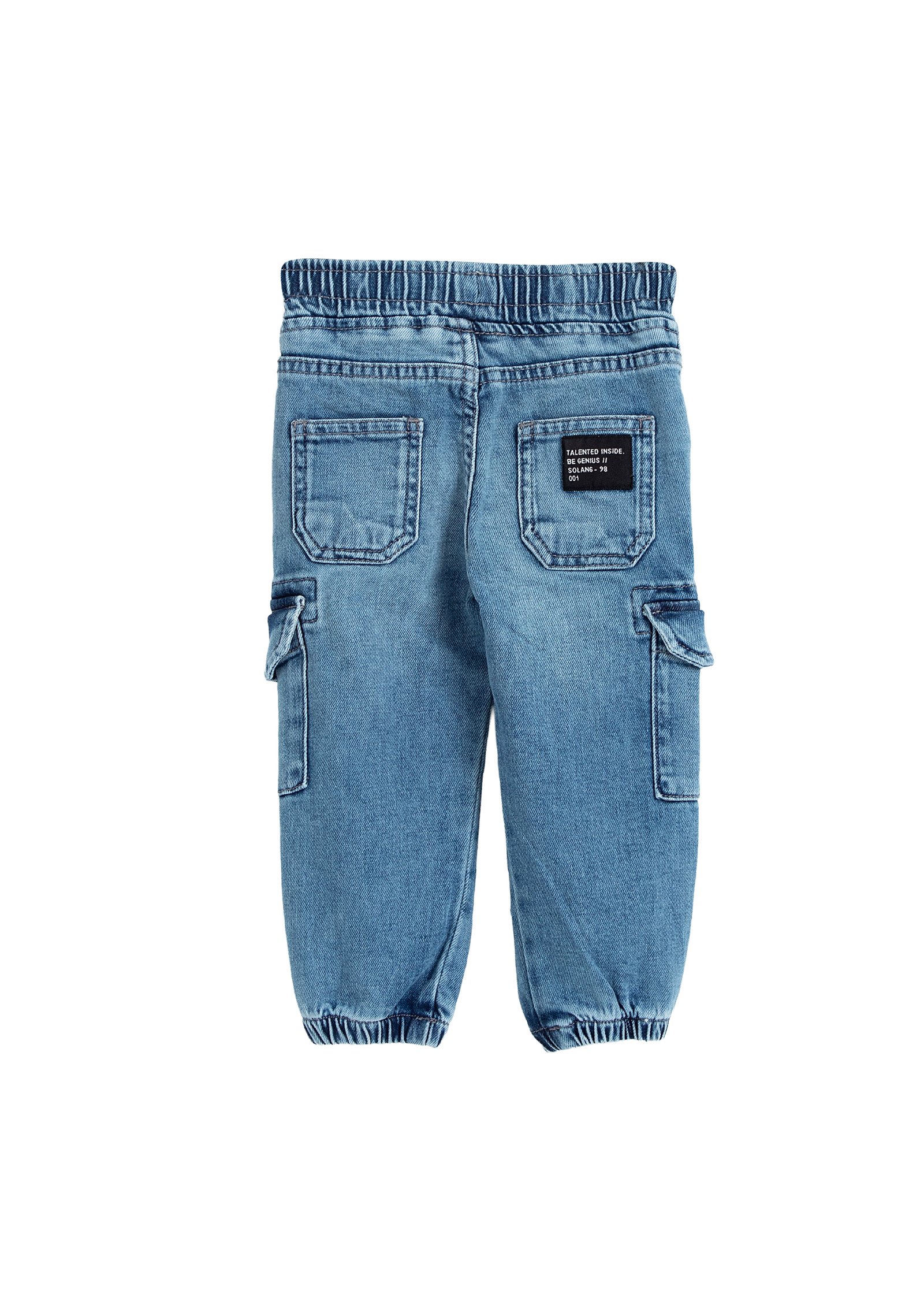 Denim cargo joggers
