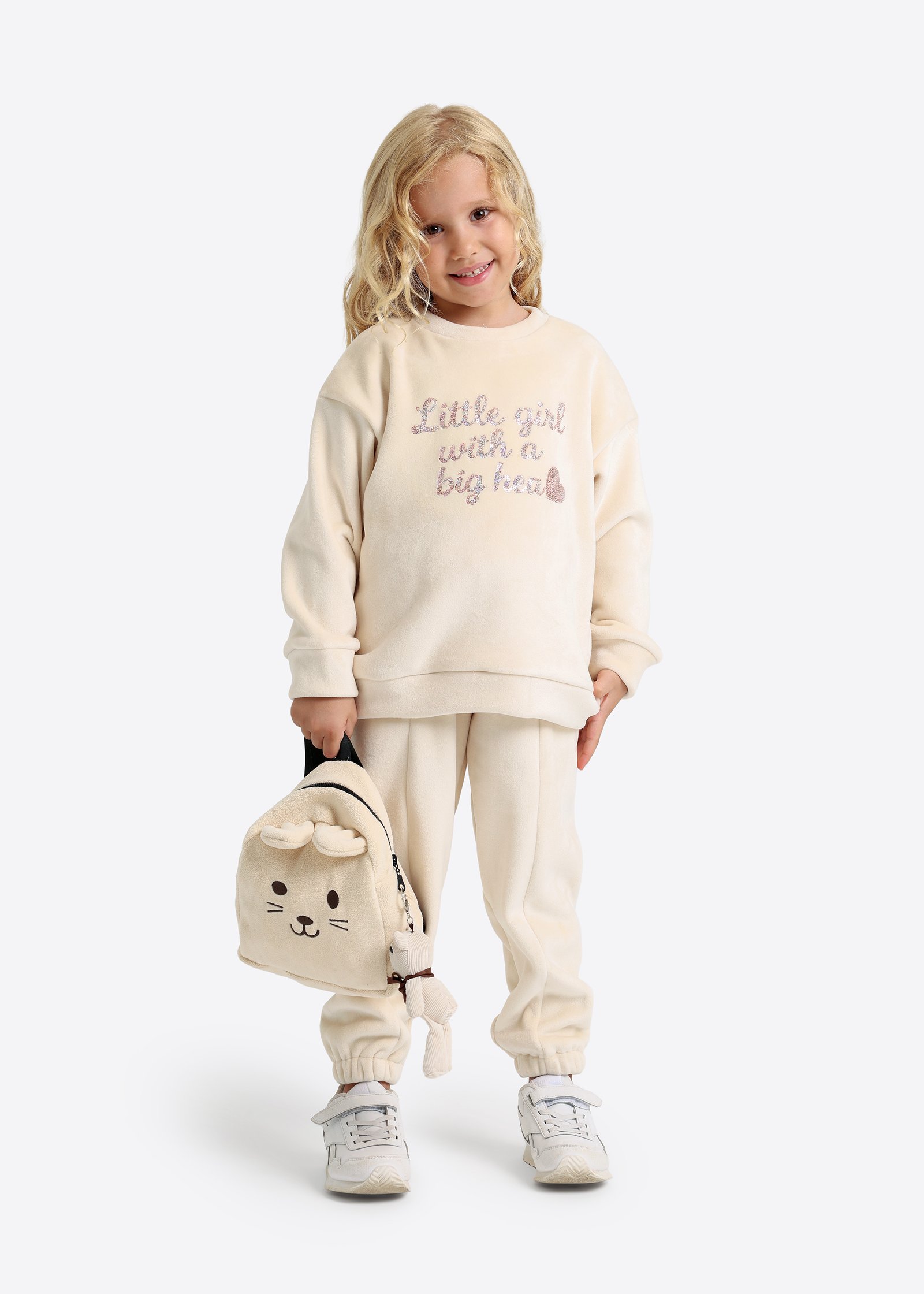 Zweiteiliges Fleece-Set (Sweatshirt & Jogger)