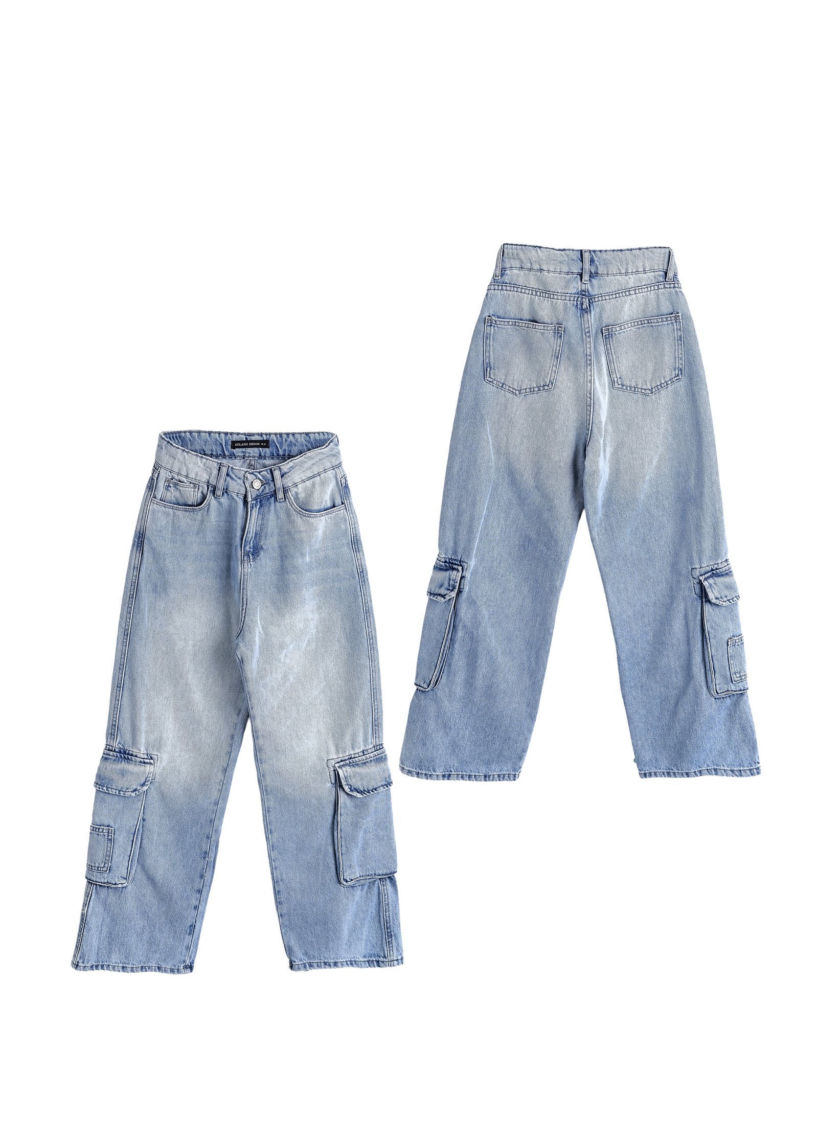 Cargo-Jeans für Kinder mit weitem Bein