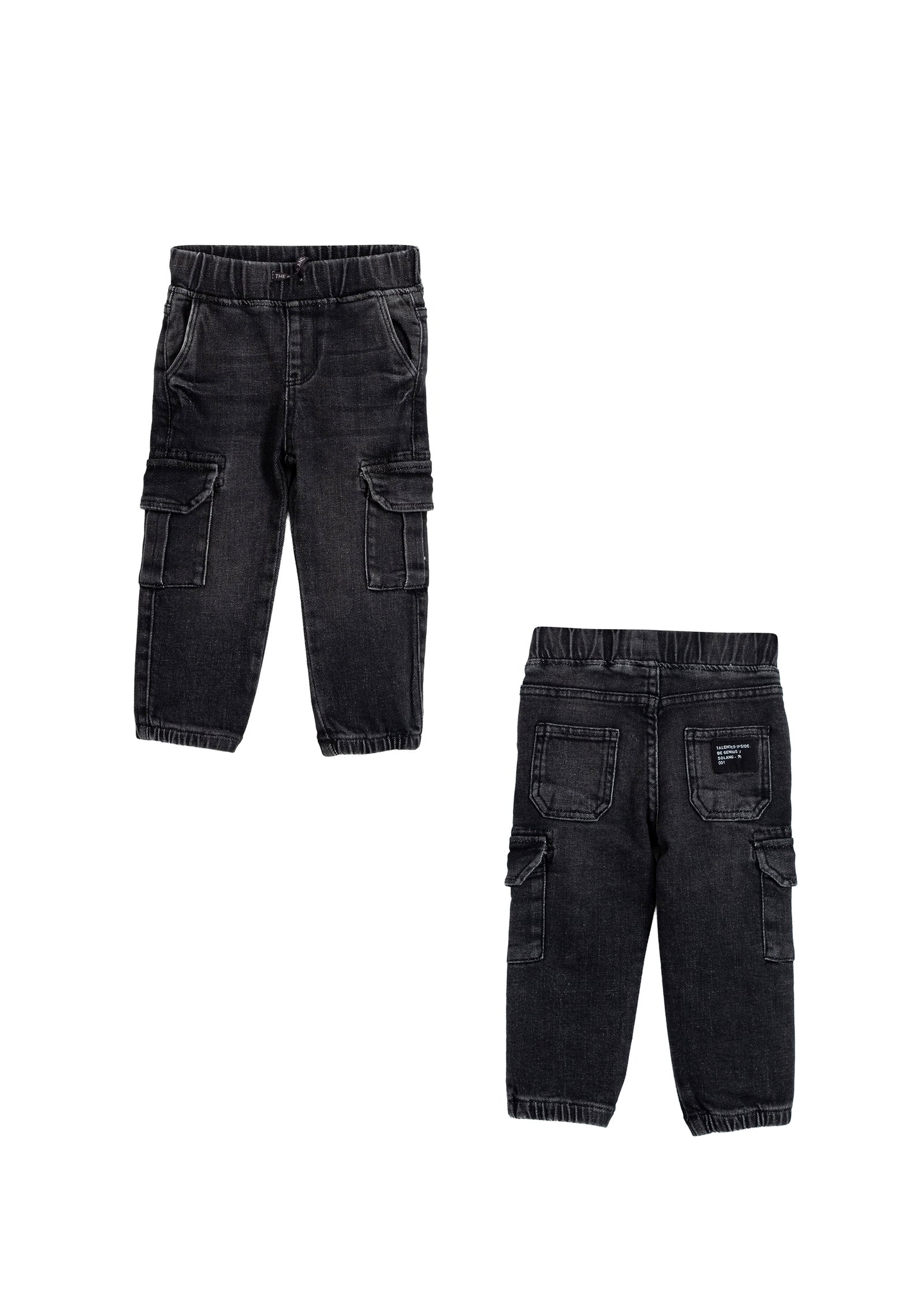 Denim cargo joggers